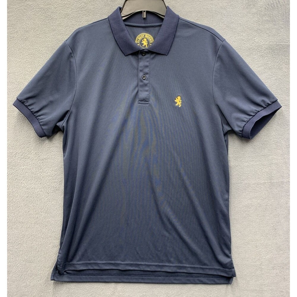 Albert Morris Comfort Polo Shirt Men's Size Large Blue Short Sleeve Preppy